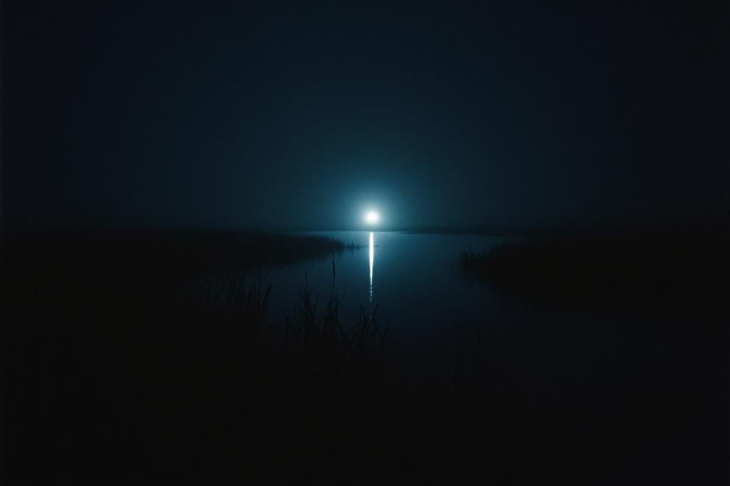 Le feu follet dans les marais de Tracadie — illustration