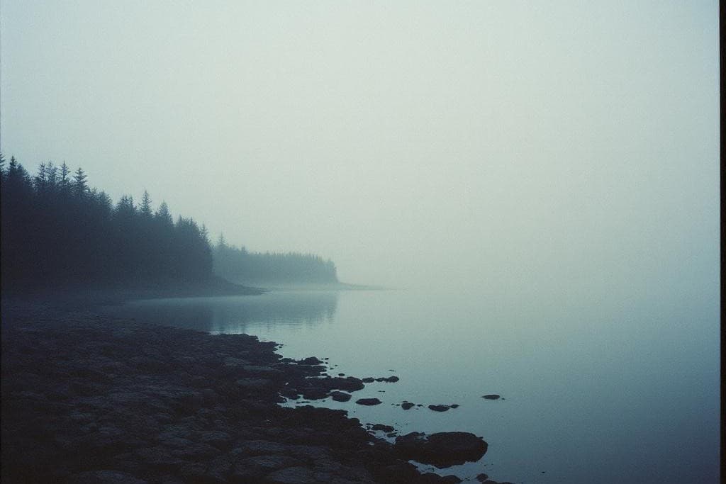 La Miramichi la nuit, brouillard montant sur l'eau