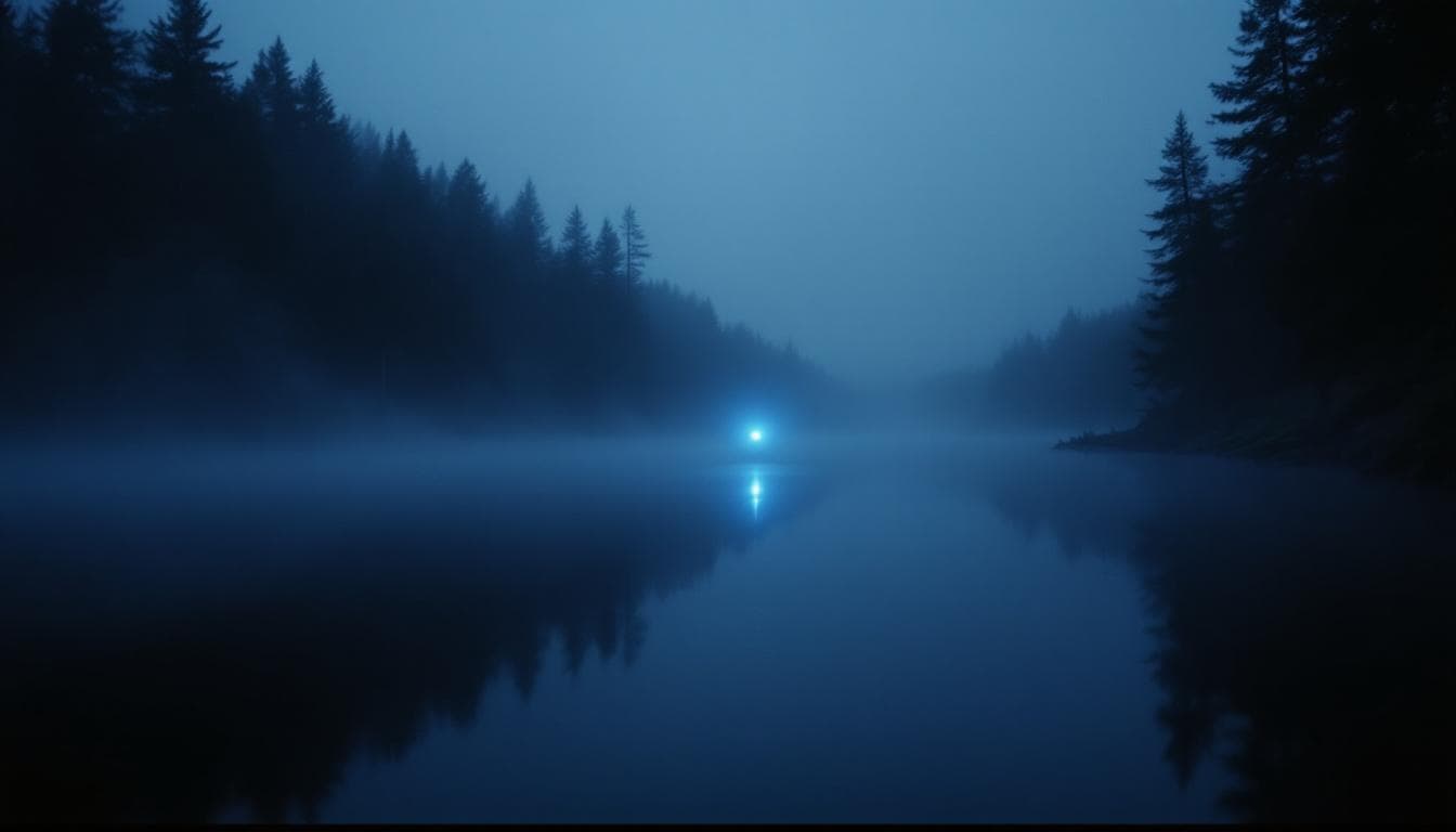 La Miramichi la nuit, brouillard montant sur l'eau